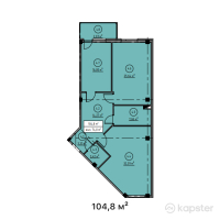 ЖК Parasat Residence — 3-ком 104,8 м² (от 40 872 000 тг)