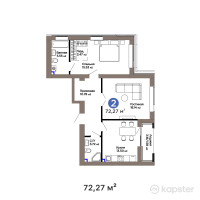 ЖК GreenLine. Verda — 2-ком 72,3 м² (от 47 842 740 тг)