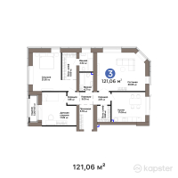 ЖК GreenLine. Verda — 3-ком 121,1 м² (от 80 141 720 тг)