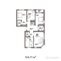 ЖК GreenLine. Verda — 4-ком 124,7 м² (от 86 922 870 тг)