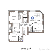 ЖК GreenLine. Verda — 4-ком 140,6 м² (от 102 889 920 тг)