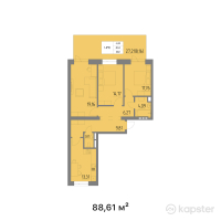 ЖК Анжерская 41Б — 3-ком 88,6 м² (от 29 241 300 тг)