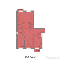 ЖК Анжерская 41Б — 4-ком 100,5 м² (от 33 178 200 тг)