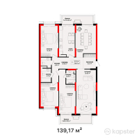 ЖК Kausar Riverside — 5-ком 139,2 м² (от 62 626 500 тг)