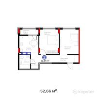 ЖК Jetisu.Nauryz — 2-ком 52,7 м² (от 27 330 540 тг)