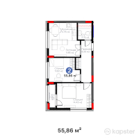 ЖК Jetisu.Nauryz — 2-ком 55,9 м² (от 24 187 380 тг)
