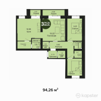 ЖК Koktobe Hills — 3-ком 94,3 м² (null)