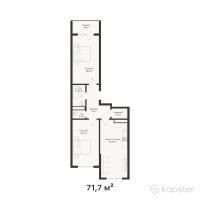 ЖК Buta Zaman — 3-ком 71,7 м² (от 26 529 000 тг)
