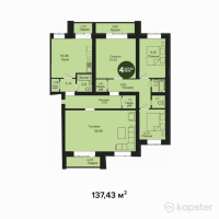 ЖК Koktobe Hills — 4-ком 137,4 м² (null)