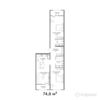 ЖК Auezov City PRO — 3-ком 74,6 м² (от 49 982 000 тг)