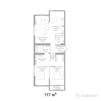 ЖК METROPOLE — 3-ком 117 м² (от 123 435 000 тг)