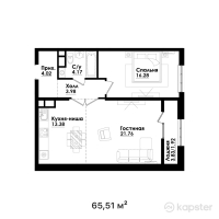 ЖК ASYL MURA — 2-ком 65,5 м² (от 43 171 090 тг)