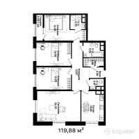 ЖК ASYL MURA — 4-ком 119,9 м² (от 81 638 280 тг)