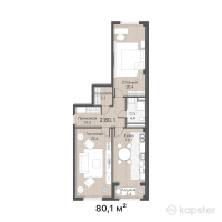 ЖК Central Park — 2-ком 80,2 м² (от 30 476 000 тг)
