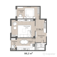 ЖК Central Park — 2-ком 86,2 м² (от 32 756 000 тг)