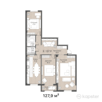 ЖК Central Park — 3-ком 127,9 м² (от 48 602 000 тг)