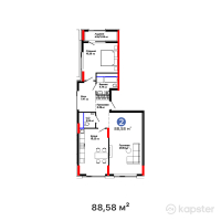 ЖК Nexpo Aura — 2-ком 88,6 м² (от 91 857 460 тг)