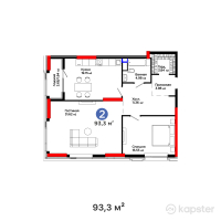 ЖК Nexpo Aura — 2-ком 93,3 м² (от 88 448 400 тг)