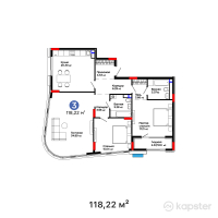 ЖК Nexpo Aura — 3-ком 118,2 м² (от 126 258 960 тг)