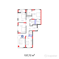 ЖК Nexpo Aura — 4-ком 137,7 м² (от 138 133 160 тг)
