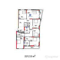 ЖК Nexpo Aura — 5-ком 221,1 м² (от 234 176 670 тг)