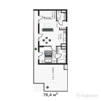 ЖK MONO Residence — 2-ком 76,4 м² (от 27 157 500 тг)