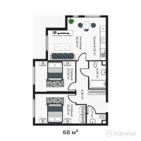ЖK MONO Residence — 3-ком 68 м² (от 24 140 000 тг)