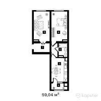 ЖК Алпамыс — 2-ком 59 м² (от 25 387 200 тг)
