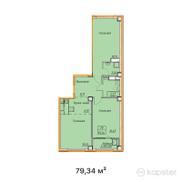 ЖК Ameli Plaza — 3-ком 79,3 м² (от 55 538 000 тг)