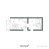 ЖК Prime Park — 1-ком 52,2 м² (null)
