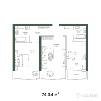 ЖК Prime Park — 2-ком 74,3 м² (null)