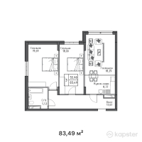ЖК Verona — 3-ком 83,5 м² (от 61 782 600 тг)