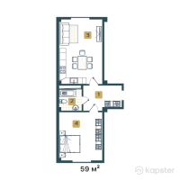 ЖК Tarlan — 1-ком 59 м² (от 18 290 000 тг)
