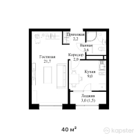 ЖК Qaharman — 1-ком 40 м² (от 20 200 000 тг)