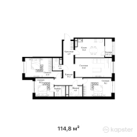 ЖК Qaharman — 4-ком 114,3 м² (от 57 721 500 тг)