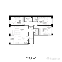 ЖК Qaharman — 4-ком 119,2 м² (от 60 196 000 тг)