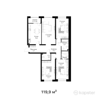 ЖК Qaharman — 4-ком 119,9 м² (от 60 549 500 тг)