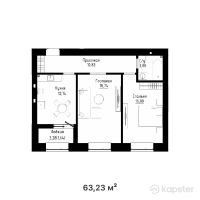 ЖК Ayala — 2-ком 63,2 м² (от 28 453 500 тг)
