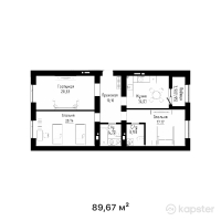 ЖК Ayala — 3-ком 89,7 м² (от 40 351 500 тг)