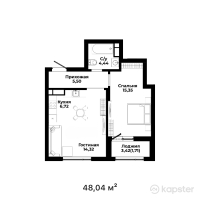 ЖК Saryn — 2-ком 48 м² (от 23 539 600 тг)
