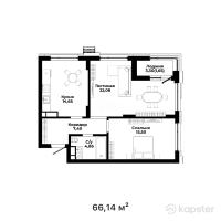 ЖК Saryn — 2-ком 66,1 м² (от 32 408 600 тг)