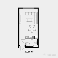 ЖК Аккент — 1-ком 29.6 м² (от 14,780,000 тг)