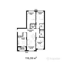 ЖК Saryn — 4-ком 116,4 м² (от 57 031 100 тг)