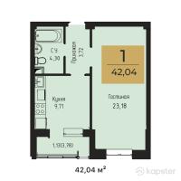 ЖК Casa Mia — 1-ком 42 м² (от 13 873 200 тг)