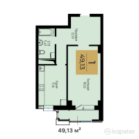 ЖК Casa Mia — 1-ком 49,1 м² (от 16 212 900 тг)