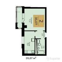 ЖК Casa Mia — 2-ком 35,1 м² (от 11 573 100 тг)