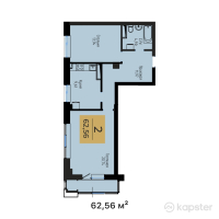ЖК Casa Mia — 2-ком 62,6 м² (от 20 644 800 тг)