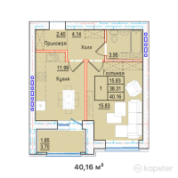 ЖК London — 1-ком 40,2 м² (от 14 859 200 тг)