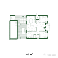КГ Almaville — 4-ком 109 м² (от 51 230 000 тг)