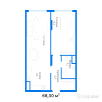 ЖК Dial Residence — 2-ком 66,3 м² (от 66 300 000 тг)